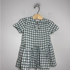 zara gingham dress green 3-4Y
