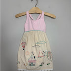 hanna andersson cream dress embroidery 3Y