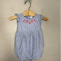 carter's blue stripe romper 18M