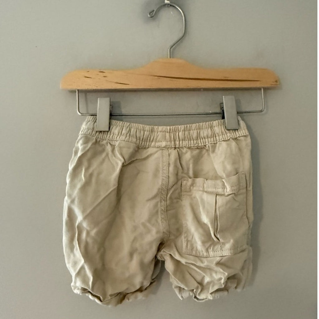 zara boys' chino khaki shorts 12-18m