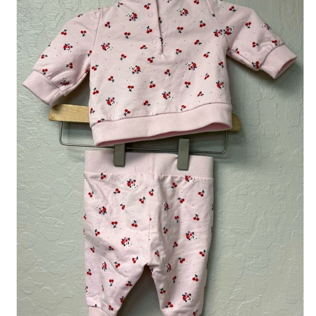 janie and jack pink floral set 0-3M