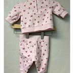 janie and jack pink floral set 0-3M