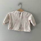 zara girls' cream butterfly blouse 9-12M