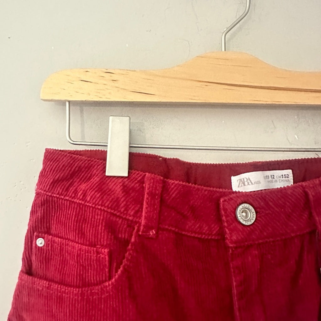 zara girls' red corduroy skirt NWT 11-12Y