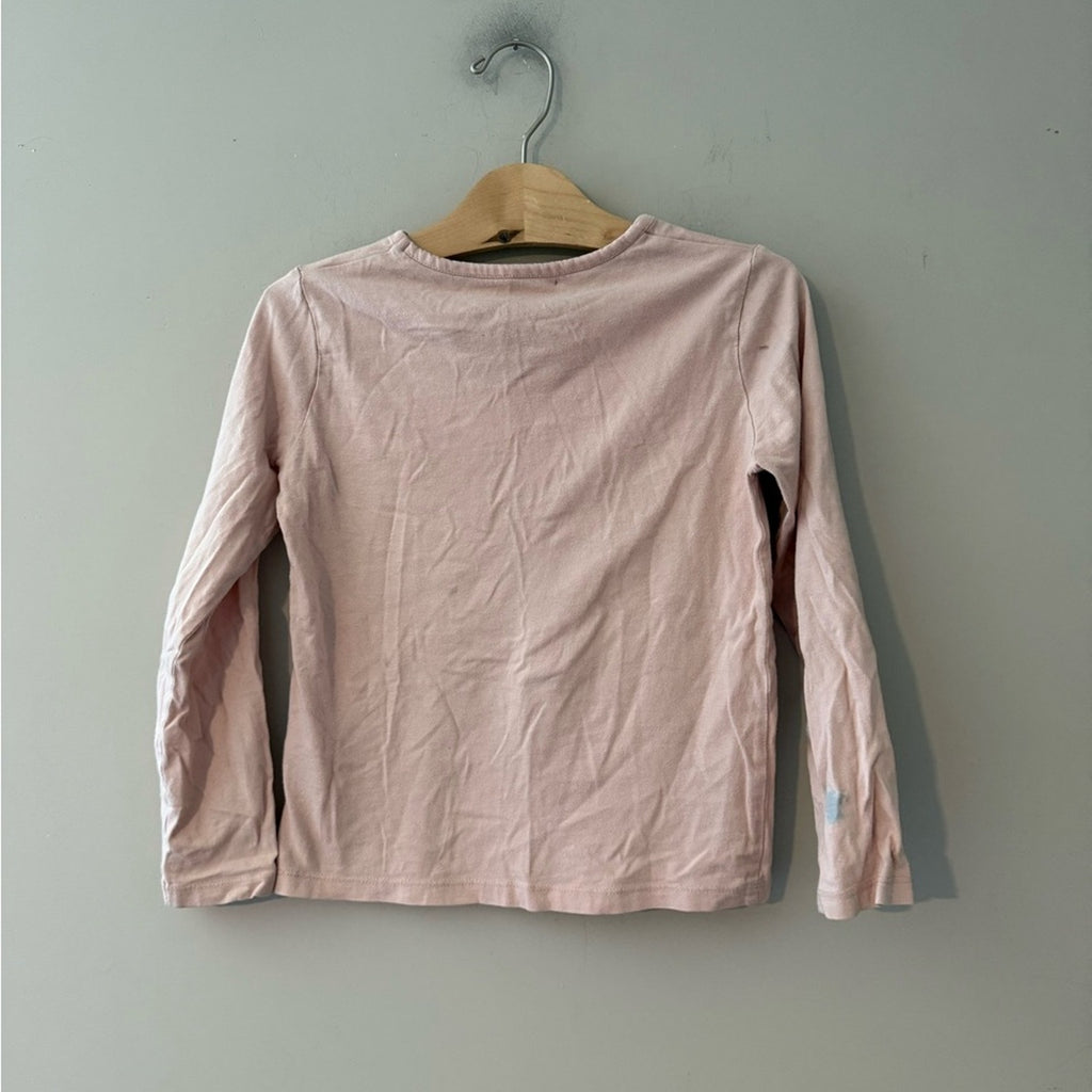 mini boden long-sleeve pink tee 7-8Y