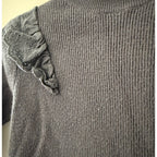zara girls' ribbed gray shirt ruffle 18-24M
