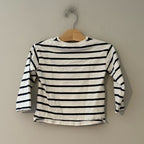 zara boys' navy white striped tee 3-4Y