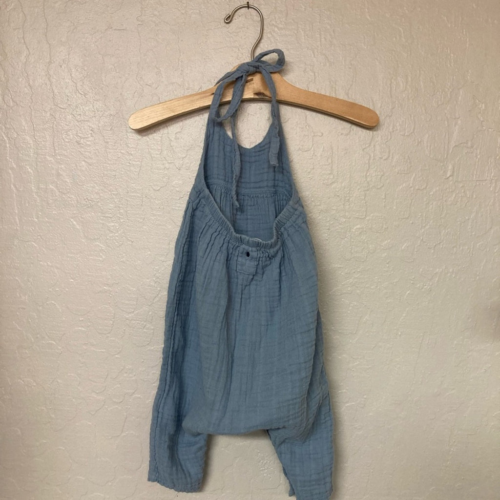 angel dear blue muslin romper 12-18M