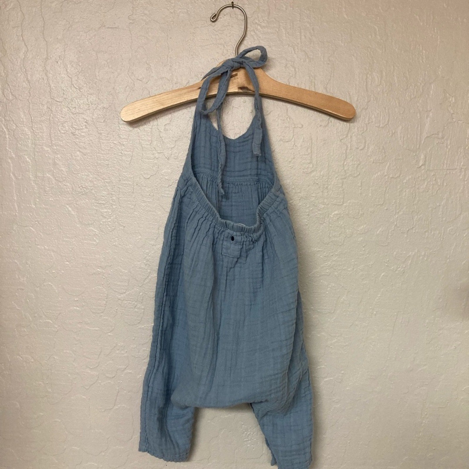 angel dear blue muslin romper 12-18M