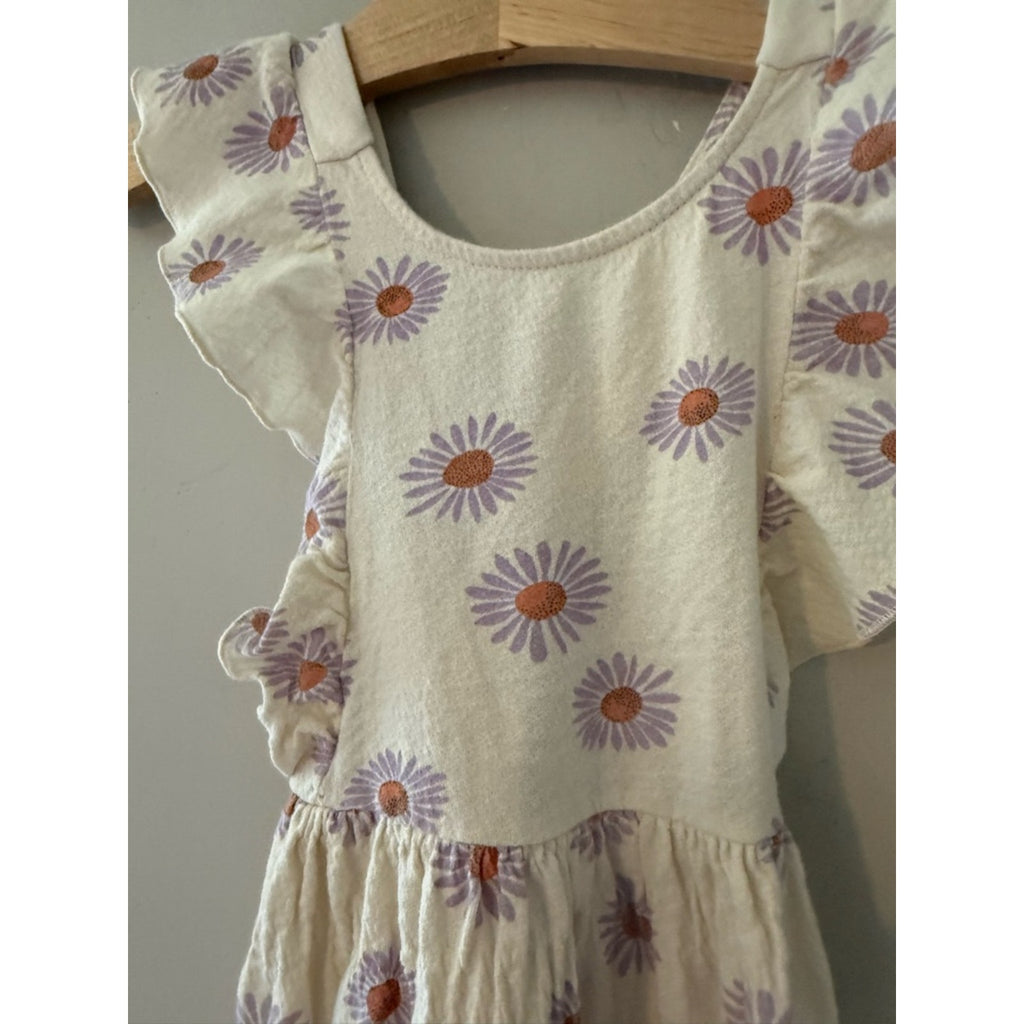 zara cream purple daisy dress 4-5Y