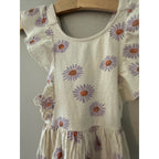 zara cream purple daisy dress 4-5Y