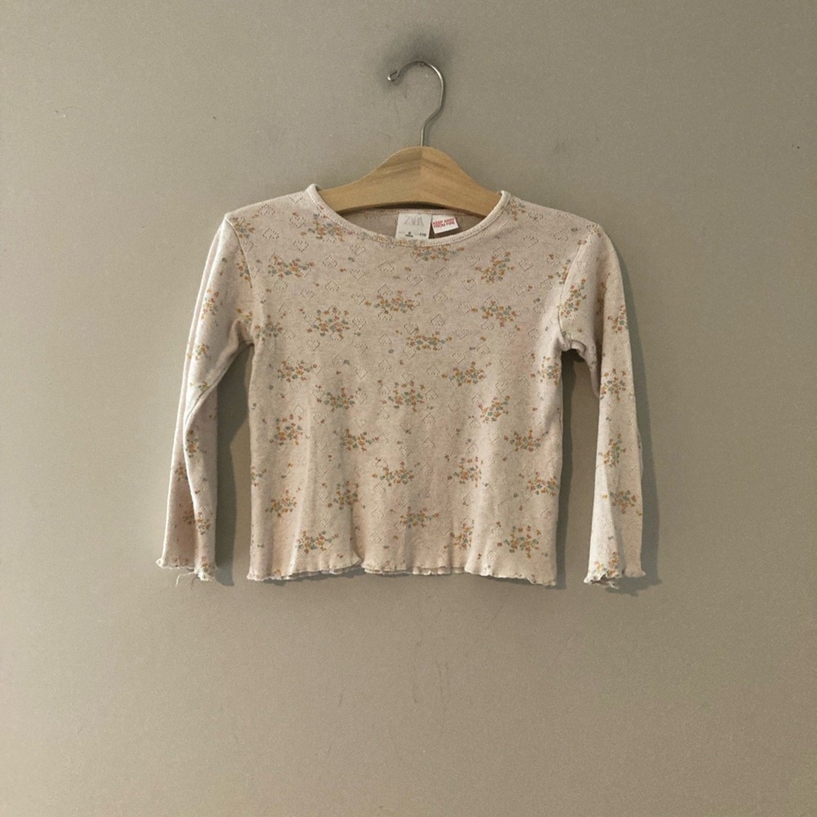 zara girls’ floral pointelle shirt 5Y