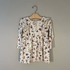 h&m cream long-sleeve‎ floral dress 5-6Y