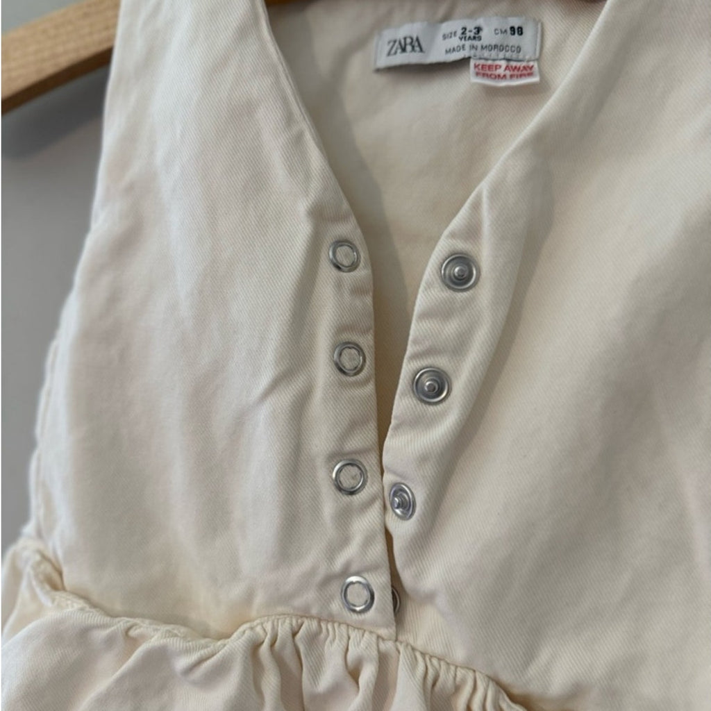 zara cream sleeveless dress 2-3Y