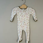 cloud island white floral footie‎ 6-9M