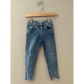 zara girls jeans high waist uneven hem 4-5Y