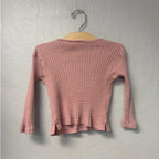 zara pink ribbed henley top 18-24M
