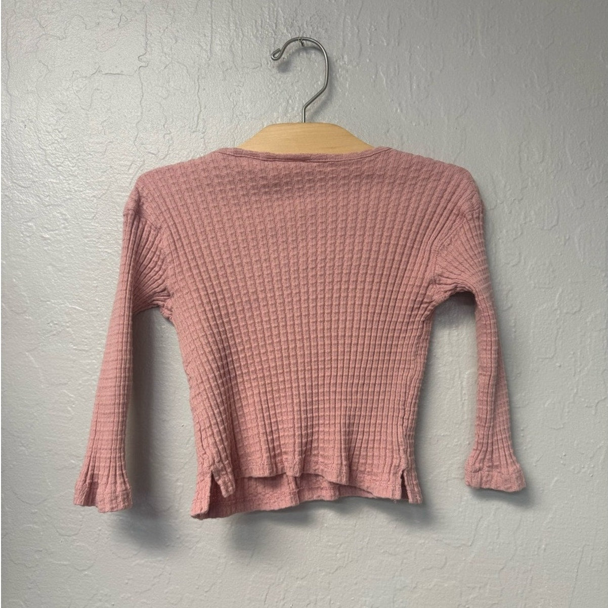 zara pink ribbed henley top 18-24M