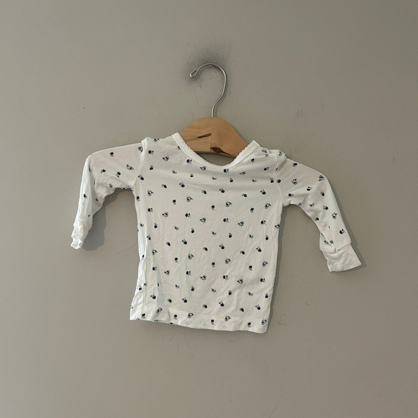 little me girls' white floral set 12M