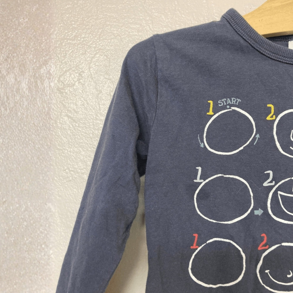 Back view of navy blue Zara long-sleeve tee for toddler boys