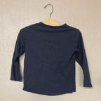 Zara long-sleeve graphic t-shirt in navy blue with drawing tutorial print for boys