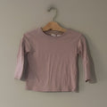 Front view of Zara mauve purple long-sleeve t-shirt with puff sleeves for toddler girls